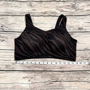 Knix Black and Brown Zebra Print Women's Wireless Bra Size 7+ (38E, 36E/F)